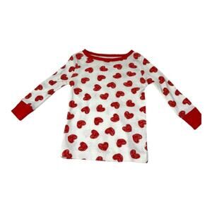 Koala Kids Red Heart Long Sleeve PJ Top Size 12M